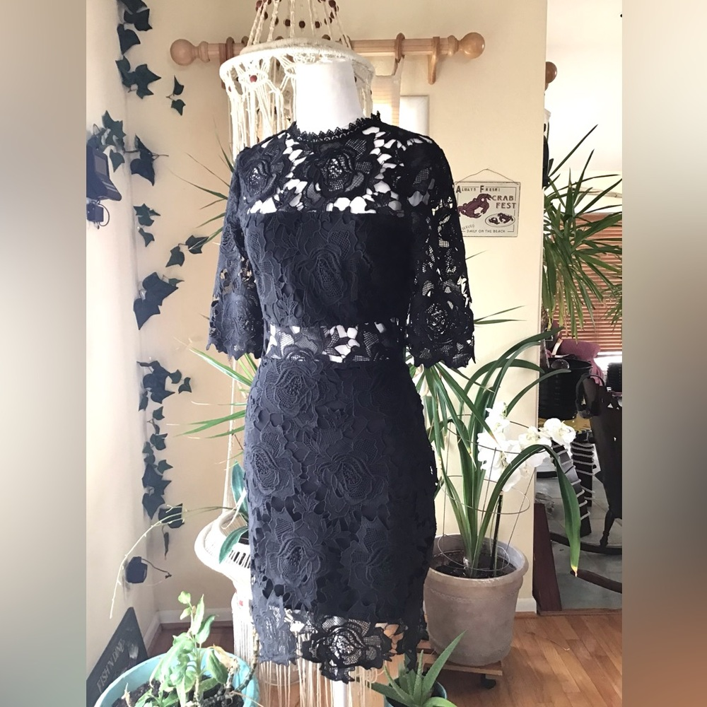 Lulus A Fine Romance Black Lace Mini Dress - Picture 5 of 5